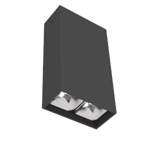 Светодиодный светильник VARTON DL-Box Reflect Multi 1x2 накладной 5 Вт 3000 К 80х40х150 мм RAL9005 черный муар 24° DALI